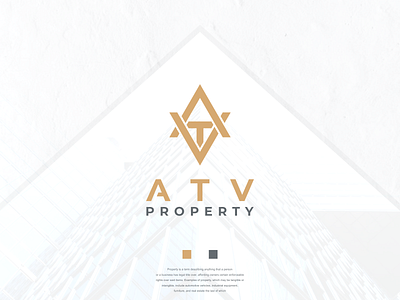 ATV PROPERTY LOGO DESIGN atv awesome awesome logo brand identity branding building business card design excellent gold initial initials inspirations letter lettering letters logo property real estate