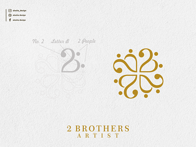 2 Brother logo design 2b awesome bb brand brand design brand identity brandidentity branding design elegant excellent gold initial initials inspirations letter lettering letters logo word