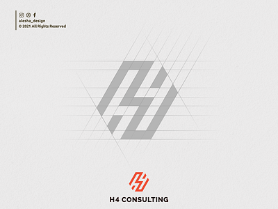 H4 logo design abstract alphabet awesome brand business company concept corporate design graphic icon initial letter logo logotype modern sign symbol vector