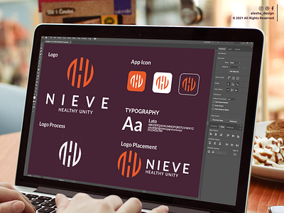 Nieve Healthy Unity logo design alesha design apparel awesome dribbble elegant excellent initial initials inspirations instagram behance lettering lettermark letters logo logo process nhu pinterest symbol typography vector