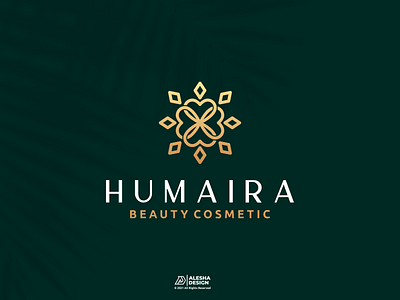 Humaira logo design abstract alesha design beauty cosmetics element emblem fashion floral flower icon illustration line logo design natural organic sign spa symbol template vector