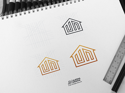 un logo design alesha design awesome behance branding company creative dribbble initial initials inspirations letter lettermark letters line art logo design modern person personal un wordmark