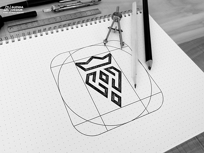 awesome diamond logo sketch