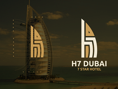 h7 Dubai Logo Design!!! alesha design awesome branding burj al arab design dubai hotel illustration initial initials inspirations learn letters logo luxury monogram process profesional sketch vector