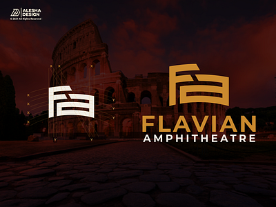 Flavian Amphitheater (Fa) Logo Design. alesha design awesome collesium colosseum design initial initials inspirations learn letters logo luxury monogram process sketch vector