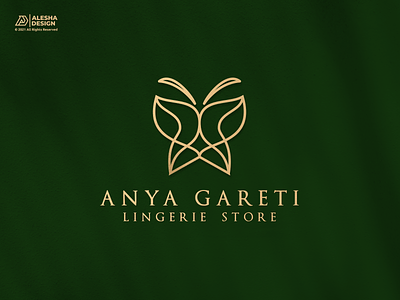 Anya Gareti Luxury Lingerie Logo Design alesha design art awesome brand identity butterfly design elegant icon initial initials inspirations letters line line art logo luxury mark vector