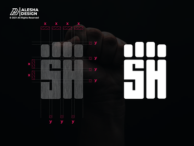 SH for Super Hand Logo Design