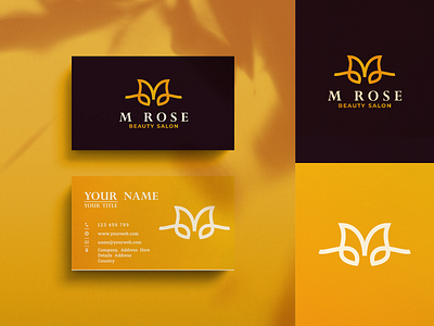 M Rose Logo Design!!! awesome beauty branding design flower flowers gold icon initial initials inspirations letters logo m rose salon vector woman women