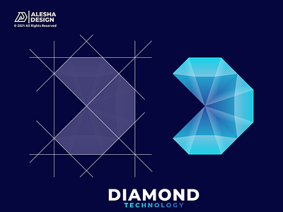 Diamond Technology Logo Design branding business color design diamond diamonds gem geometric gradient illustration initials inspirations jewelry logo mark professional tech technology