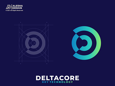DELTACORE Logo Concept awesome cd color combinations dc design grid grids identity inspirations letters logo mark negative space software symbol tech technology wifi wireless