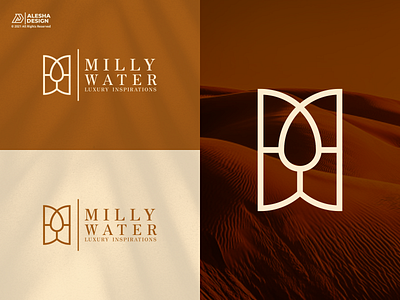 MW Logo Design for Milliy Water Logo Idea awesome branding desert elegant flowers icon initial initials inspirations jewelry logo luxury modern mw unique vector water wm