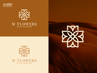 M Flowers Logo Design