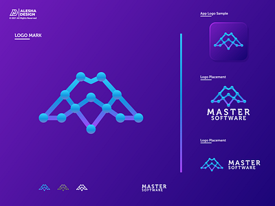 Master Software Logo Design! awesome color combination design geometric grid grids identity initials inspirations letter letters logo m mark negative space software symbol tech technology