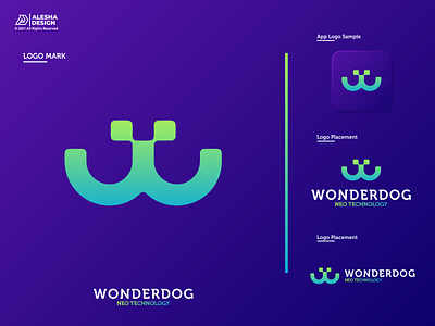 WonderDog Logo Design!!! apparel awesome branding color combination design dog geometric initial initials inspirations letters logo logo design mark software symbol tech technology wonder