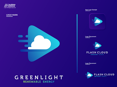Flash Cloud Logo Design!!! awesome branding cloud clouds combination design flash initial initials inspirations letters light logo mark negative space play buttom power software symbol tech