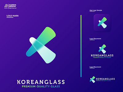Korean Glass Logo Design awesome branding colorful combinations designinitials glass icon initials inspirations k k logo korea korean letter logo mark software symbol tech technology