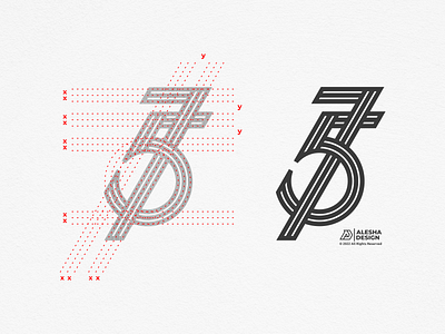 57 or 75 Logo Design 5 57 7 75 alphabet black white branding creative design flat graphic design icon illustration line logo modern monogram number symbol vector