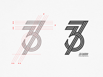 73 or 73 Logo Design 3 7 brand branding design icon identity illustration inspirationslogo letter lettering logo logoideas monogram number symbol vector