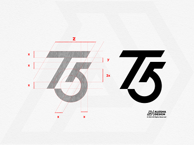 T5 Logo Design. 5 alphabet black white branding creative design flat graphic design icon illustration inspirations logo line logo logo ideas modern monogram number symbol t vector