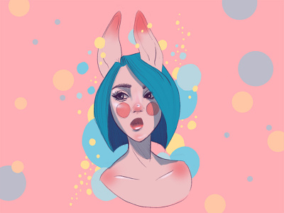 Sad Bunny Girl bunny illustration ipad pro procreate