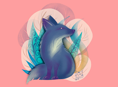 Purple Fox digital art fox ipad pro procreate purple