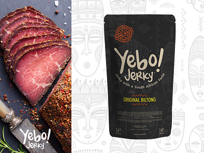 Yebo! Jerky african brand branding design icons illustration logo mark package packaging print typography