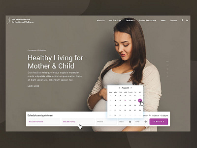Health Homepage brand calendar clean design form health home homepage nav ui web website