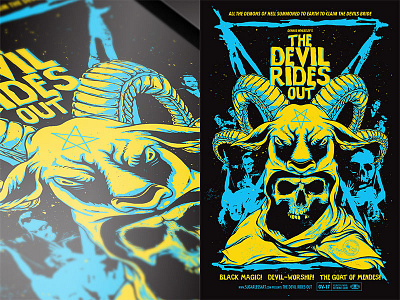 The Devil Rides Out branding design devil horror illustration macabre movie poster print satan typography vector