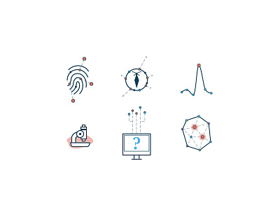 illustrations analytics business chart data icons illustrations investigate microscope risk symbols threat
