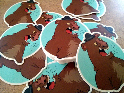 Stickers art bear character design illustration illustrator logo mark sticker mule stickers swag