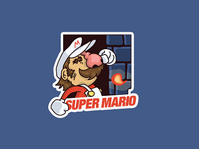 Super Mario cartoon character design game illustration mario nes nintendo playoff stickermule super