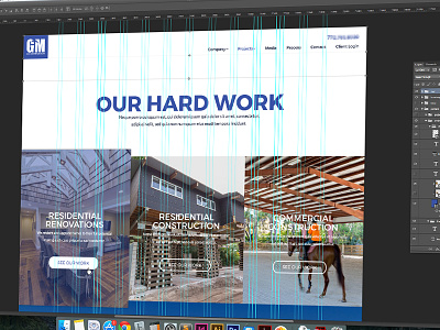 Our Work clean construction contractor design homepage nav navigation ui ux web website