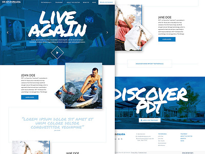 Microsite - WIP blue clean design doctor homepage medical testimonial ui web website