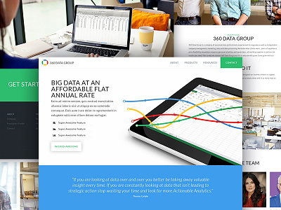 Big Data Site dashboard data features graph homepage icons menu nav navigation ui web website