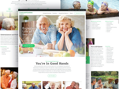 Assisted Living - WIP assisted living design family homepage nav retirement ui ux website