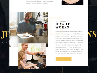 Piano - A Musical Education Website education features homepage how it works music navigation piano ui web website