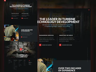 Turbine Technology black clean construction dark design homepage tech turbine ui web website