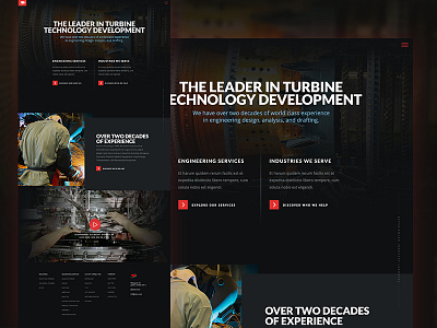 Turbine Technology black clean construction dark design homepage tech turbine ui web website