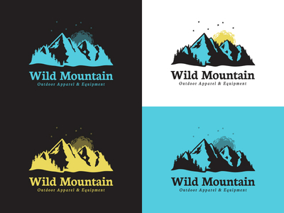 Mountain Logo brand design id logo mark mountain outdoors sun wild wilderness