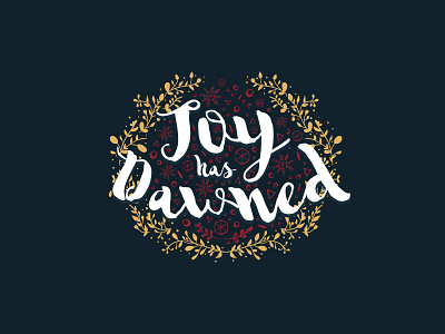 Joy christmas design holiday illustration joy poster print