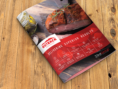 Print Collateral book brand brochure clean concept design folder food icons print red restaurant