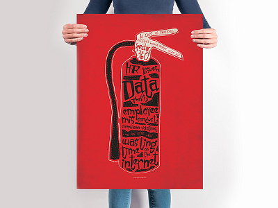 Extinguisher Poster design extinguisher illustration poster print typography vintage