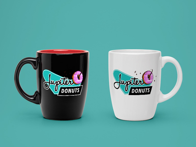 Cups brand coffee collateral design donut id illustration logo print