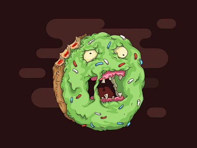 Donut Monster cartoon creature design donut illustration monster zombie