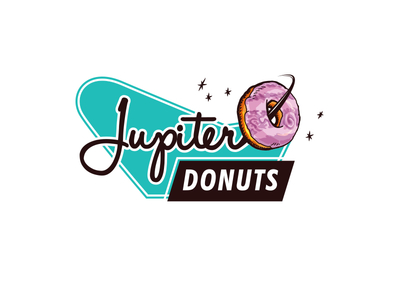 Donut Logo brand design donut doughnut id jupiter logo mark retro vintage