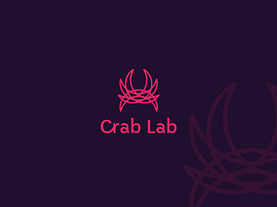 Crab Lab brand crab design id illustration lab logo mark type