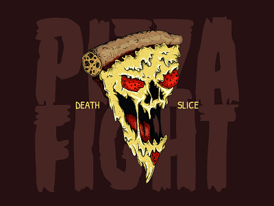 Pizza Monster creature design illustration magnet monster pizza shirt slice sticker