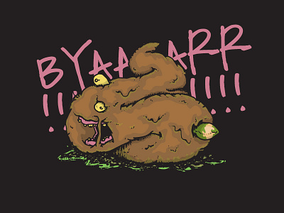 ...it happens creature design illustration monster poo pooh poop print shit sticker turd