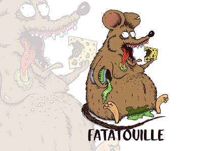 Fatatouille cartoon design disney doodle drawing illustration lowbrow rat sticker