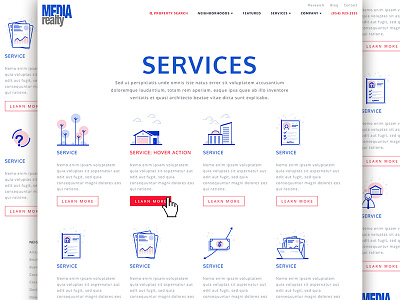 Services Page clean design homepage icon icons realtor realty services ui web website